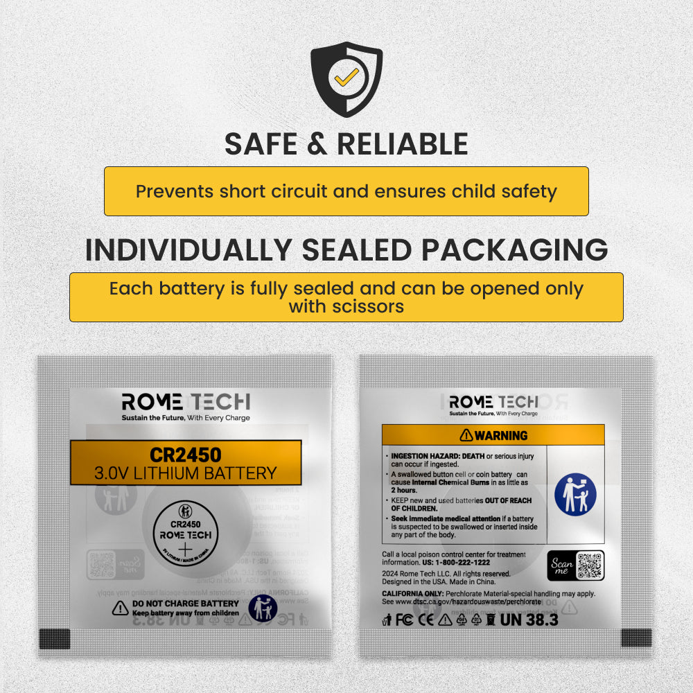 Replacement CMOS Coin Cell Battery - CR2450 5-Pack
