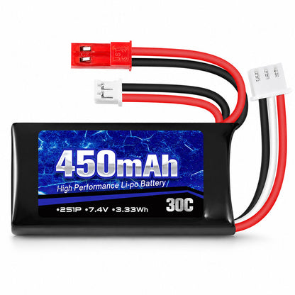 Replacement Battery for Axial SCX24 RC Truck and Most 1/10, 1/16, 1/18, 1/24 Scale RC Truck & Drone with JST & PH2.0 Plug