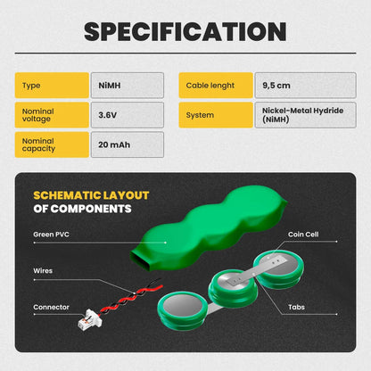 RTC CMOS Battery for Motorola Symbol MC9090-GF0JBGGA2WR