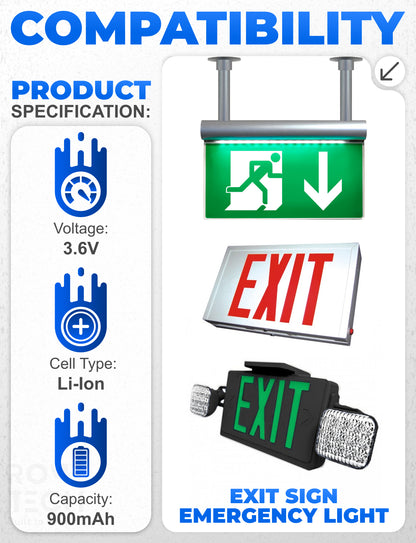 Battery Replacement for Emergency Light Exit Sign Battery