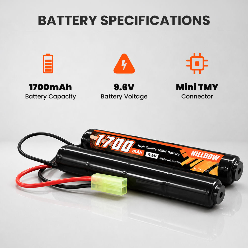 Replacement Nunchuck Battery for AEG Airsoft Gun