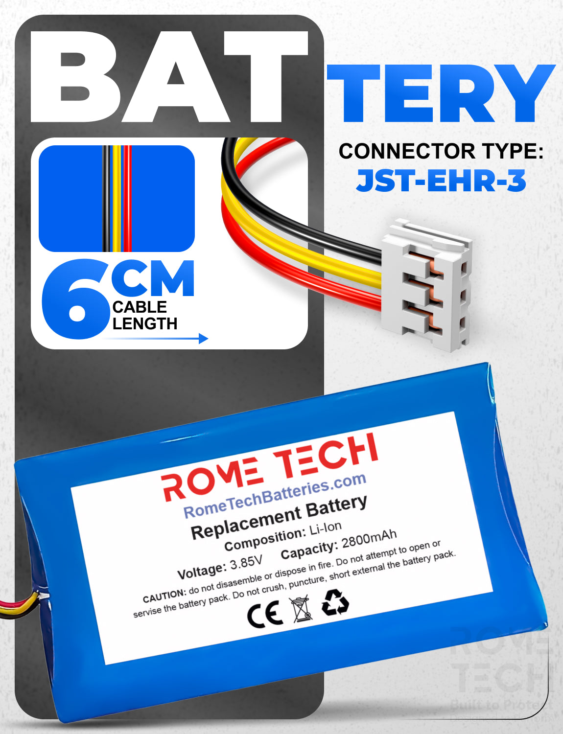 Replacement Battery for Infant Optics DXR-8 Pro Baby Monitor