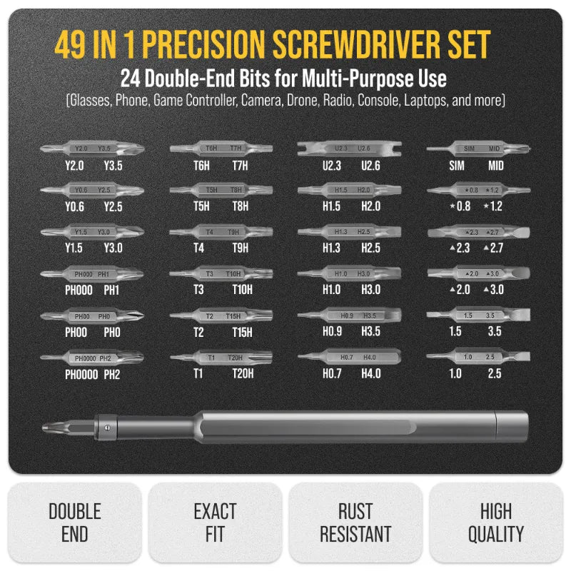 49-in-1 Screwdriver Kit For Repair Computer Watch PC Laptop Phone