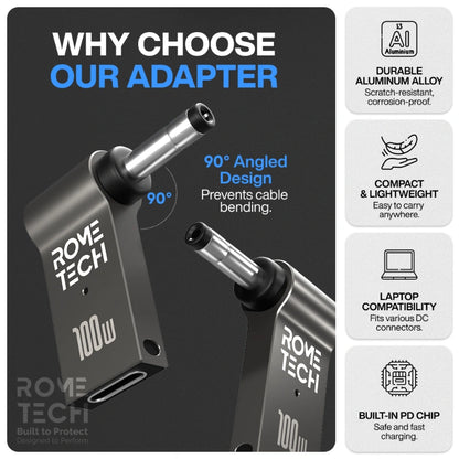 Female USB Type-C to Male 4.5 x 3.0 mm Charging Adapter for Dell Laptop