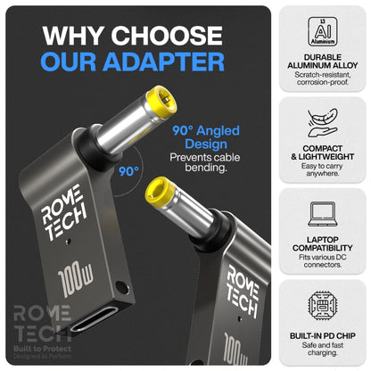 Female USB Type-C to Male 5.5 x 2.5 mm Charging Adapter for your Laptop