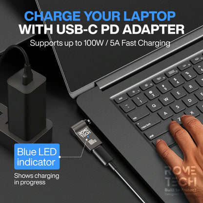 Female USB Type-C to Male 7.4 x 5.0 mm Charging Adapter for Dell Laptop