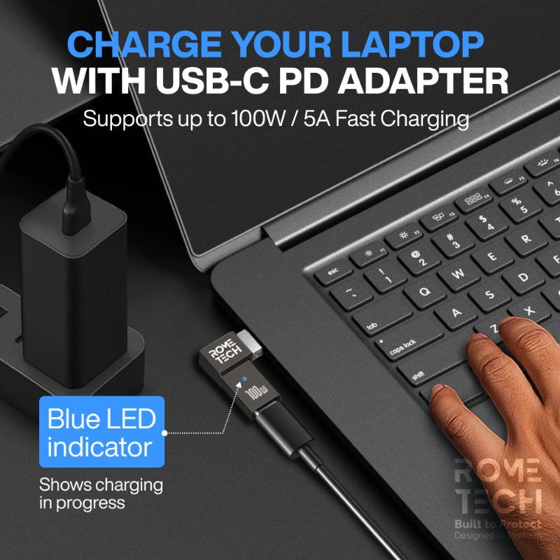 Female USB Type-C to Male Square Port Charging Adapter for Lenovo Laptop