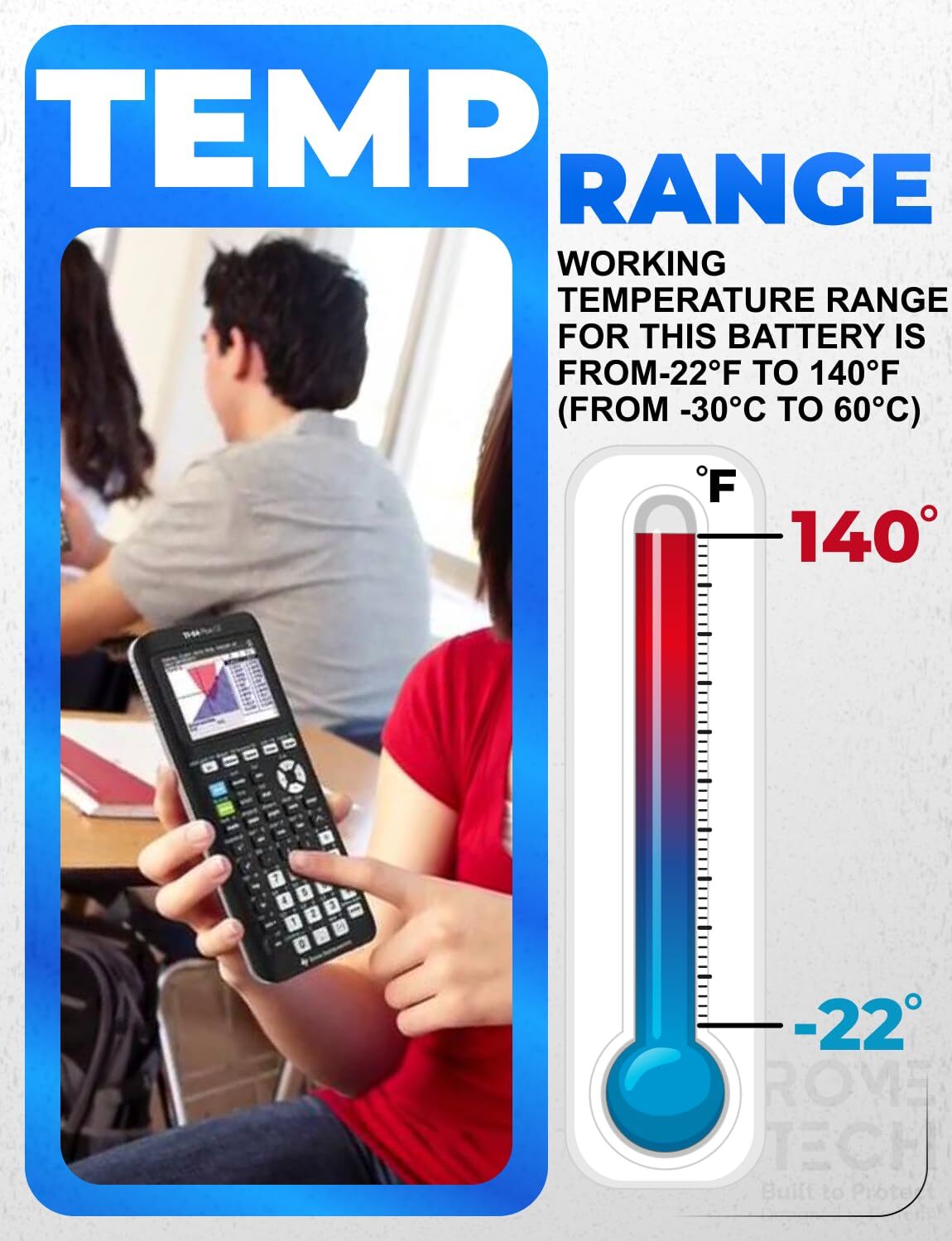 Replacement Battery for Texas Instruments TI-84 Plus CE Set