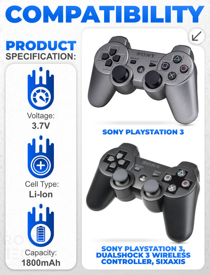 Replacement Battery for Sony Playstation 3 PS3 Sixaxis Dualshock Set