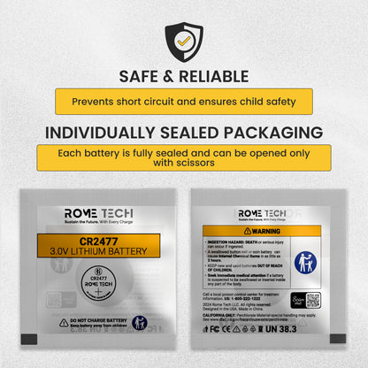 Replacement CMOS Coin Cell Battery - CR2477 5-Pack