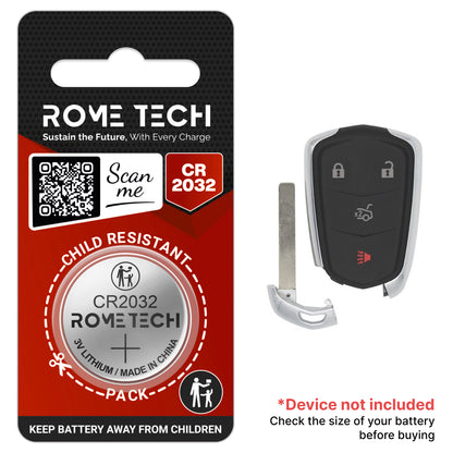 Replacement Battery for Key Fob - Cadillac ATS 2015-2019