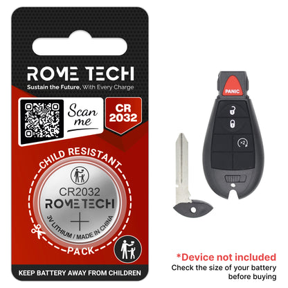 Replacement Battery for Key Fob - Jeep Grand Cherokee RS 2009-2015