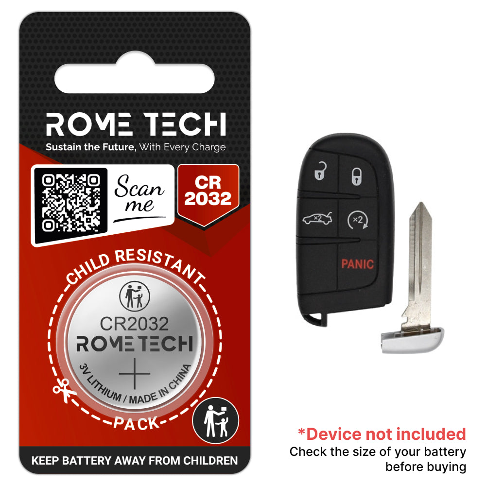 Replacement Battery for Key Fob - Dodge Dart 2013-2016