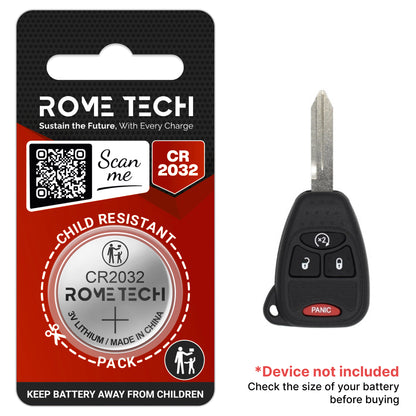 Replacement Battery for Key Fob - Dodge Nitro 2007-2011