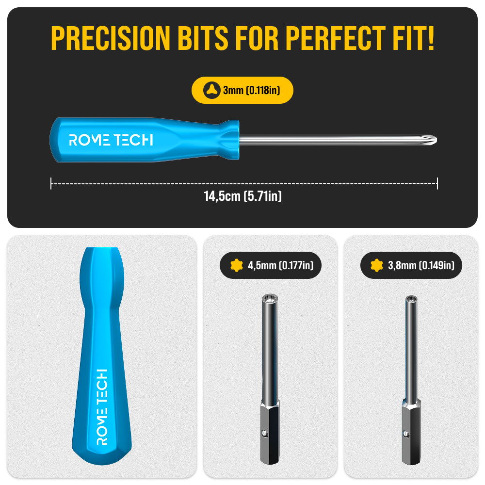 Gamebit Screwdriver 3.8mm 4.5mm & Tri-Wing Screwdriver Gameboy Set