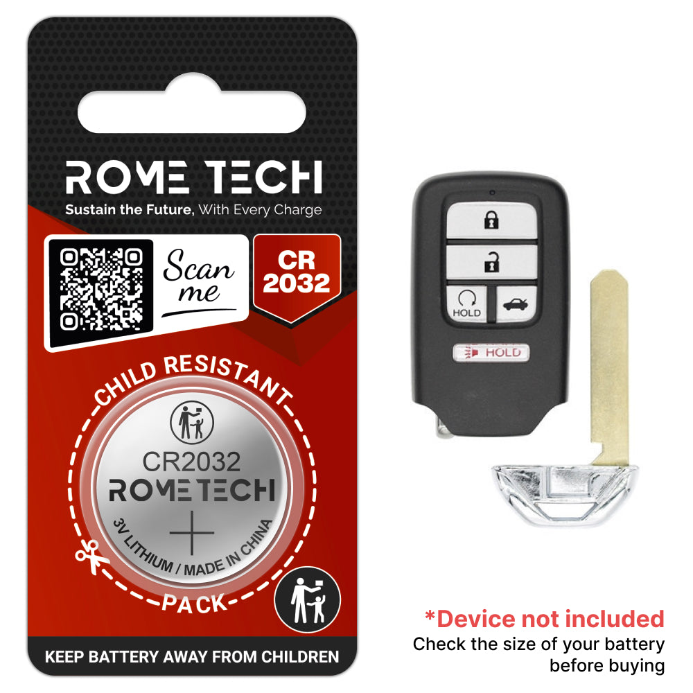 Replacement Battery for Key Fob - Honda Accord 2016-2018