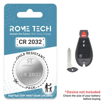 Replacement Battery for Key Fob - Jeep Cherokee 2008-2013