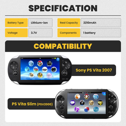 Replacement Battery for Sony PS Vita Slim (PCH-2000, PSV2000) Set