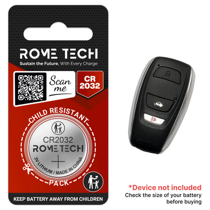 Replacement Battery for Key Fob - Subaru WRX STI 2015-2018