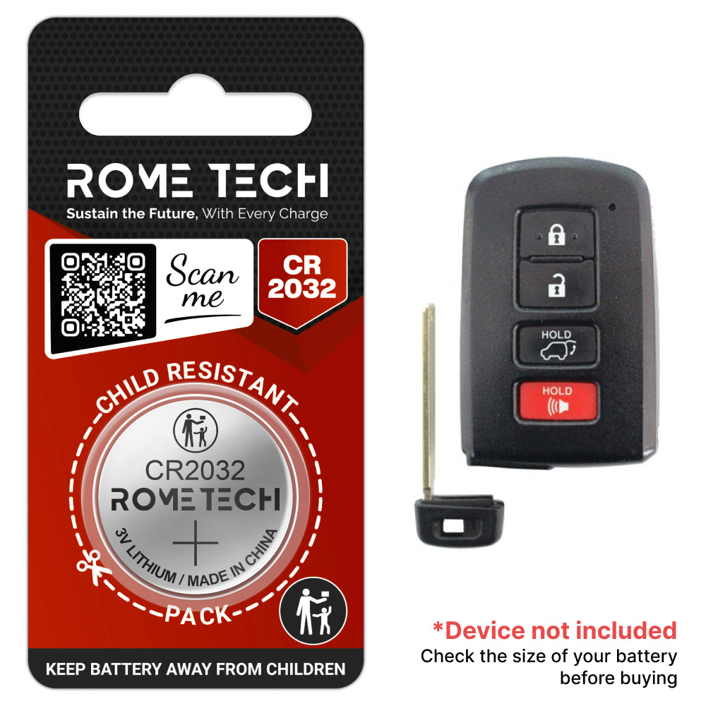 Replacement Battery for Key Fob - Toyota Highlander 2014-2019
