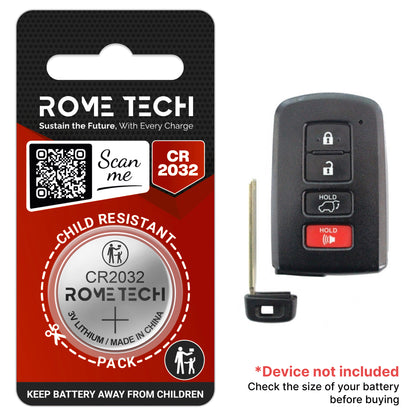 Replacement Battery for Key Fob - Toyota Highlander 2014-2019
