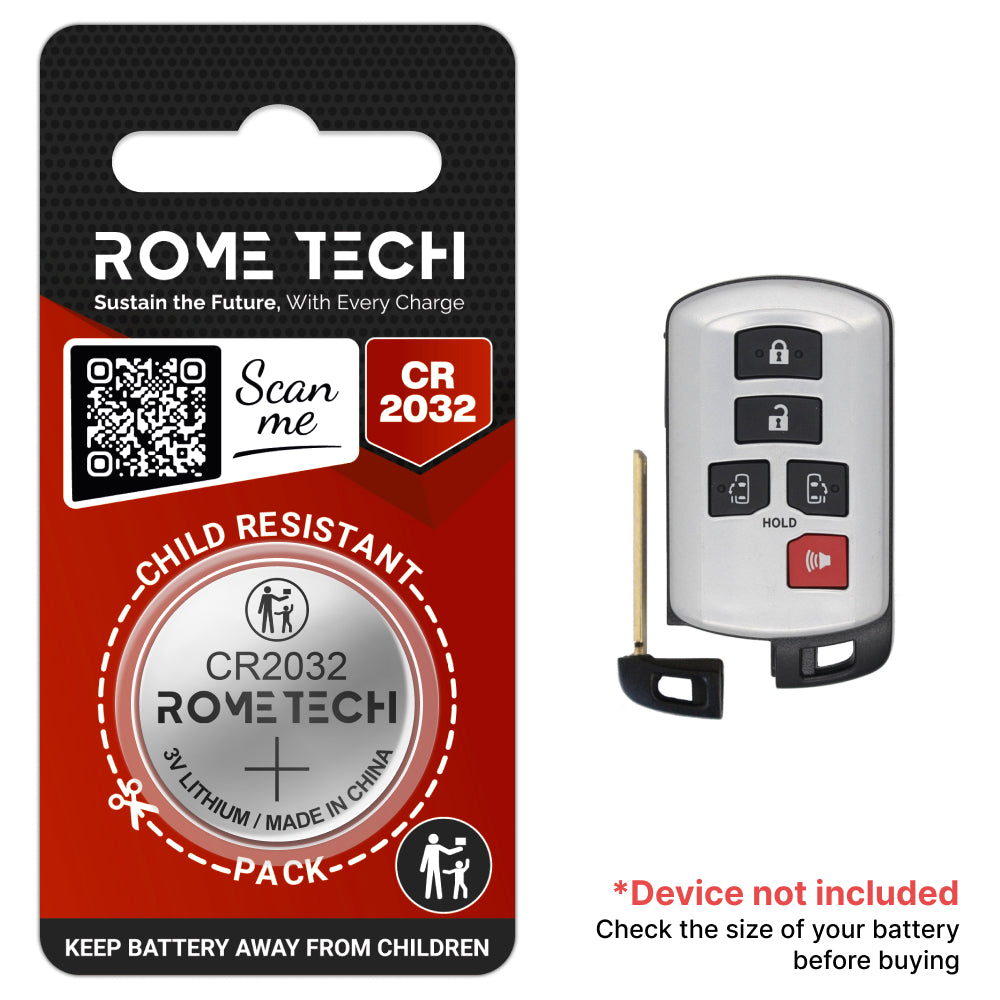 Replacement Battery for Key Fob - Toyota Sienna 2019-2020