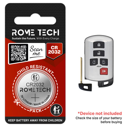 Replacement Battery for Key Fob - Toyota Sienna 2019-2020