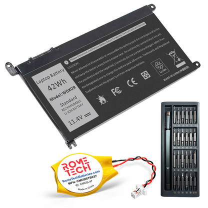 Replacement Laptop Battery WDXOR for Dell Latitude 3379 2-in-1