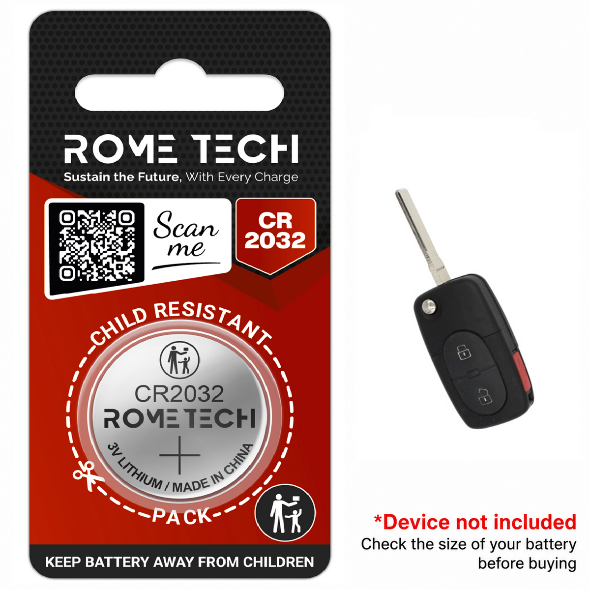 Replacement Battery for Key Fob - Audi A4 1998-2001