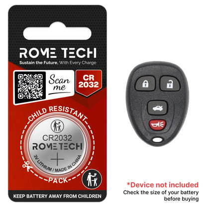 Replacement Battery for Key Fob - Buick Lucerne 2006-2011