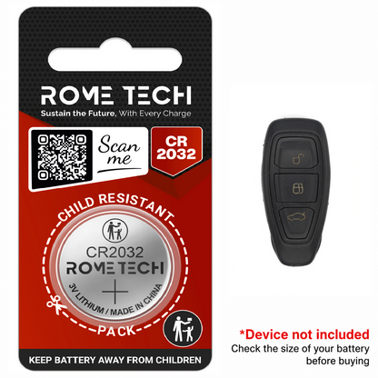 Replacement Battery for Key Fob - Ford Fiesta 2011-2018