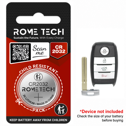 Replacement Battery for Key Fob - Kia Rio 2014-2017