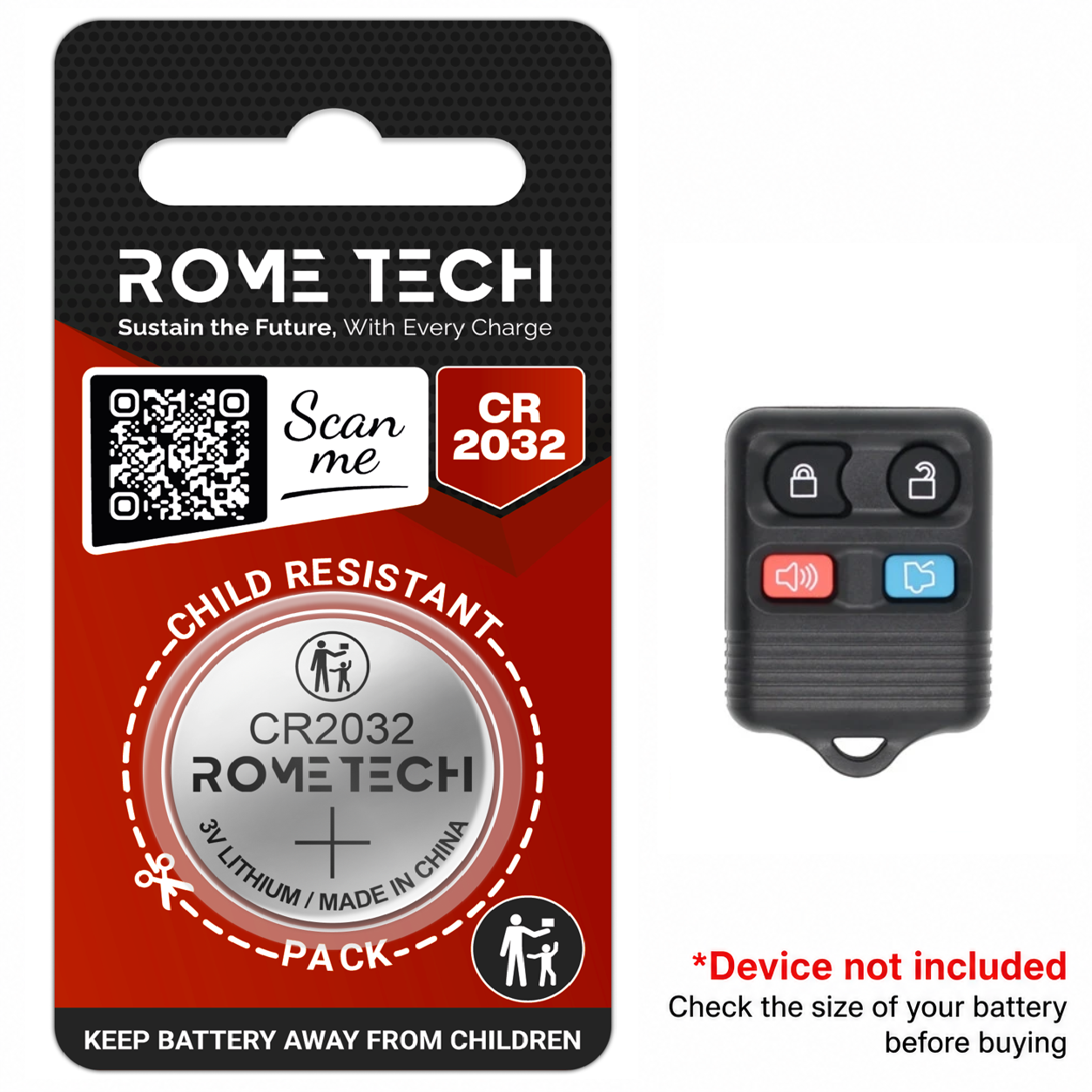 Replacement Battery for Key Fob - Ford Explorer 2000-2010