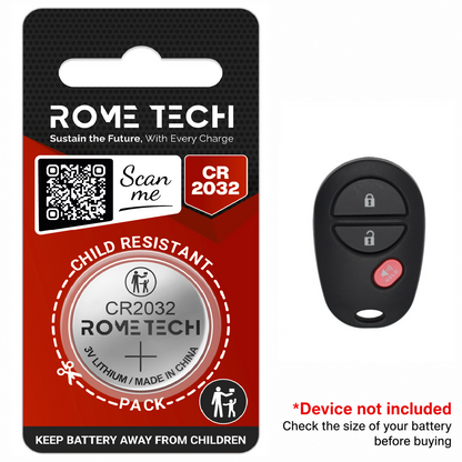 Replacement Battery for Key Fob - Toyota Highlander 2008-2013