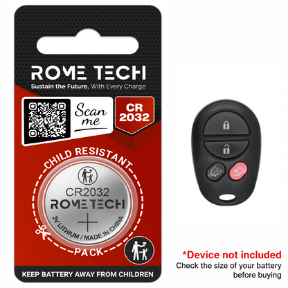 Replacement Battery for Key Fob - Toyota Highlander 2007-2015