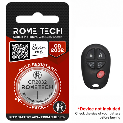 Replacement Battery for Key Fob - Toyota Highlander 2007-2013