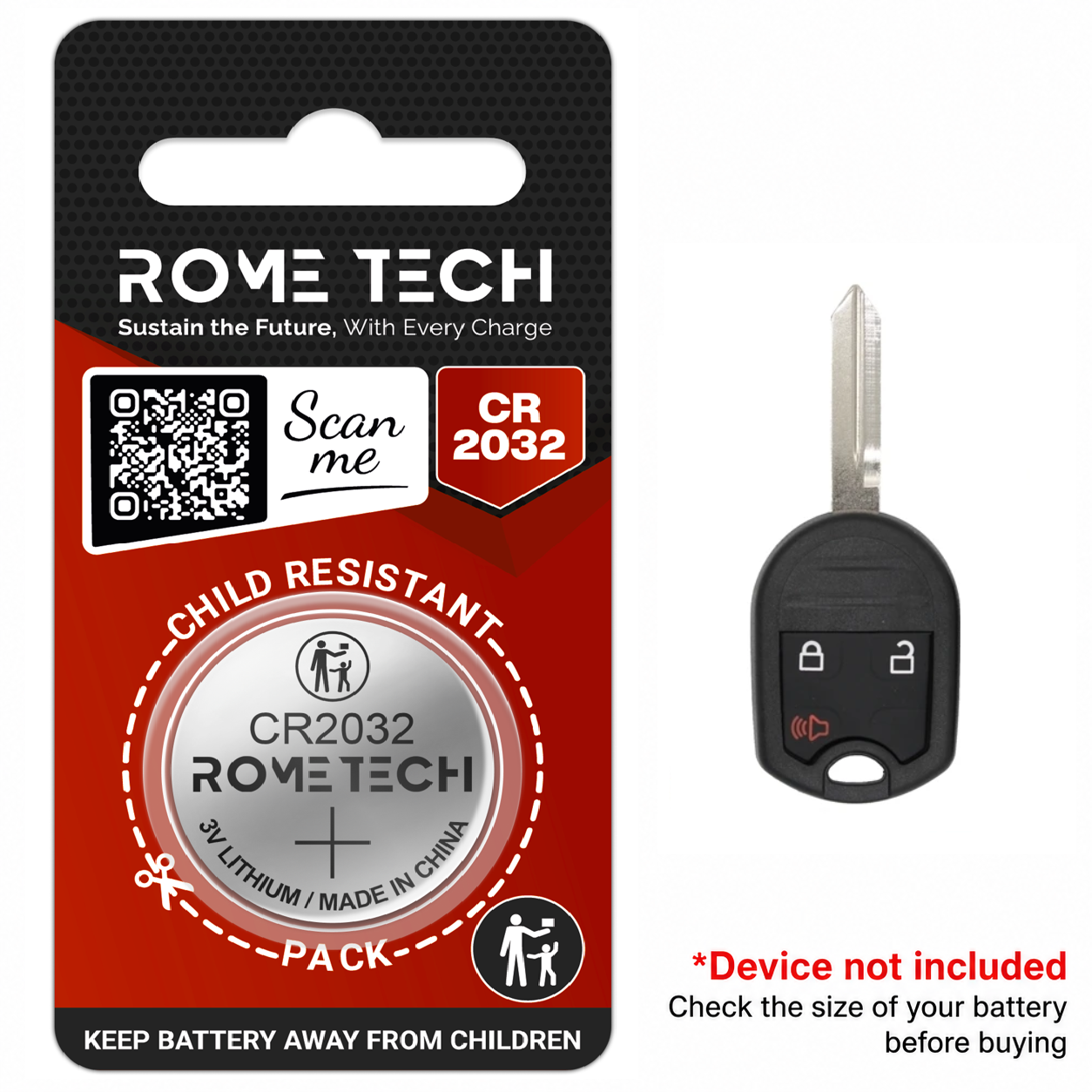 Replacement Battery for Key Fob - Ford F-150 2011-2019