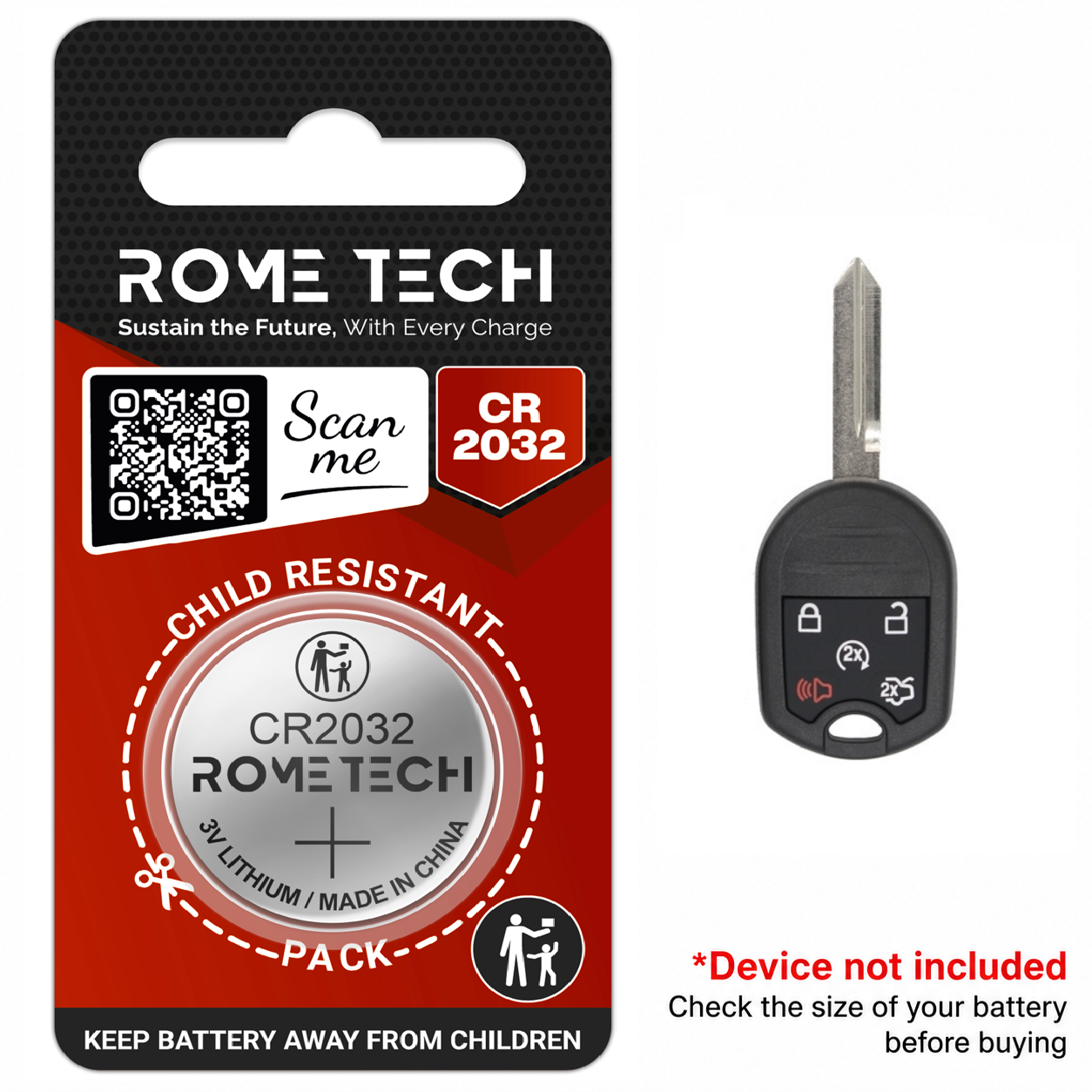 Replacement Battery for Key Fob - Ford Explorer 2011-2015