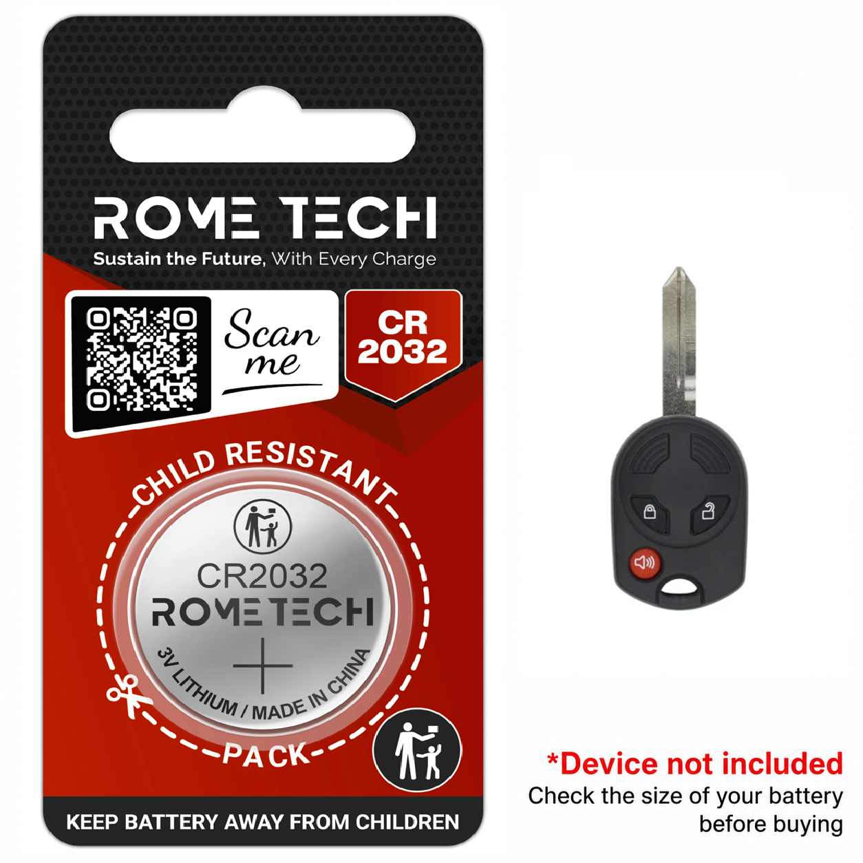 Replacement Battery for Key Fob - Ford Explorer 2000-2015