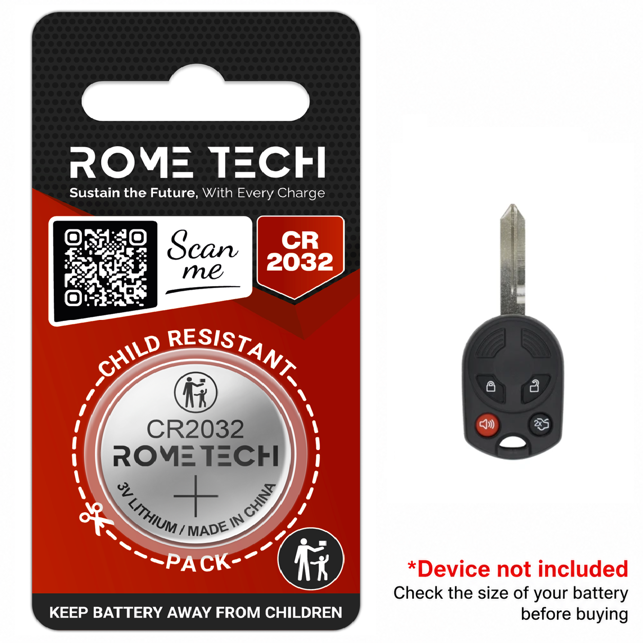 Replacement Battery for Key Fob - Ford Explorer 2000-2015