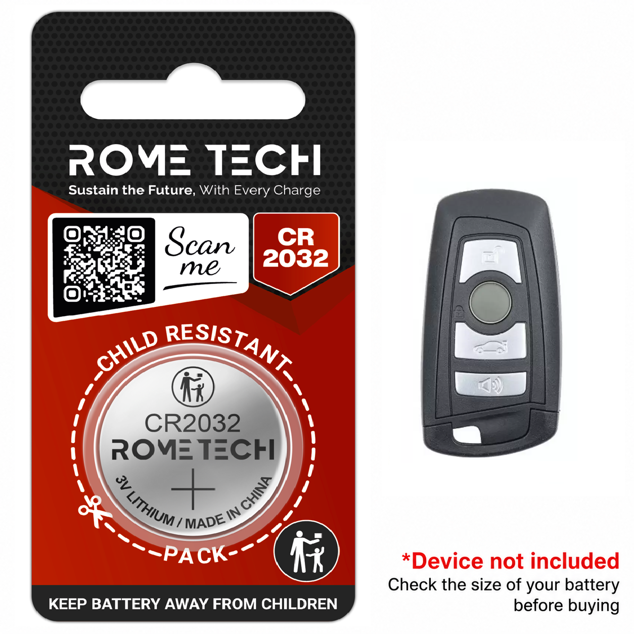 Replacement Battery for Key Fob - BMW 5-Series 2009-2014
